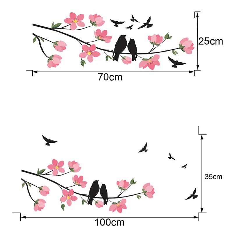 Виниловые наклейки на стену с изображением птиц и цветов съемные настенные для