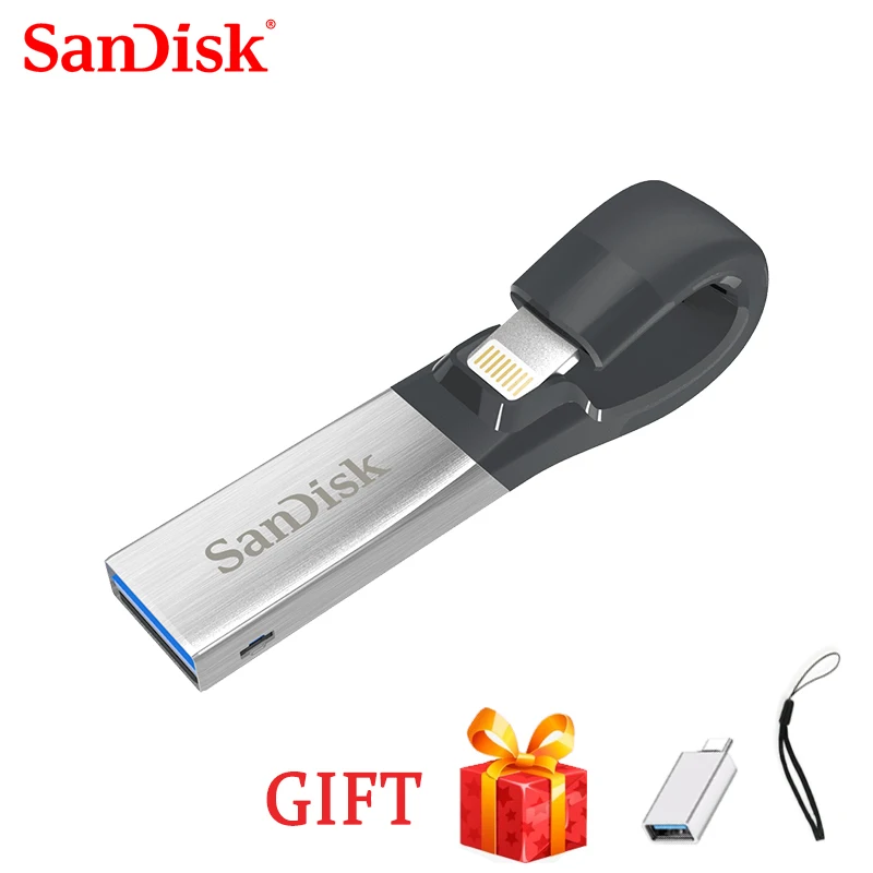 

Флеш-накопитель SanDisk SDIX30N, USB 100%, 32 ГБ, 64 ГБ, USB 3,0, Lightning