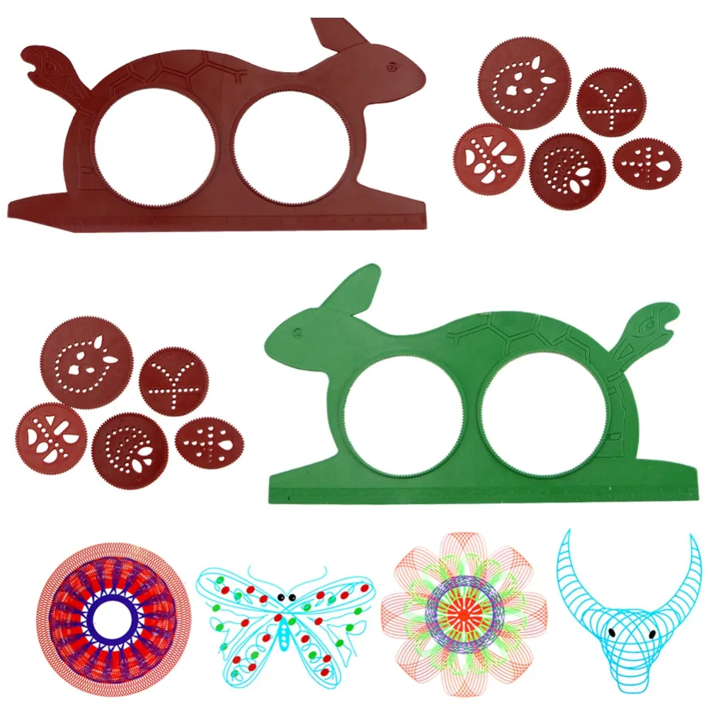 

Novelty Spirograph Magic Turtle Rabbit Drawing Board Kids Educational Toy