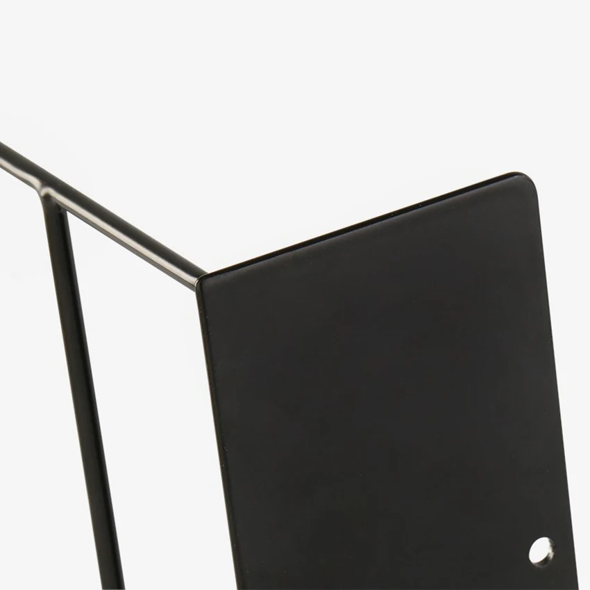 1 Pair Bookends Black, Decorative Wrought Iron Book Ends Supports for Shelves Simple Desktop Office Book Organizer Stand