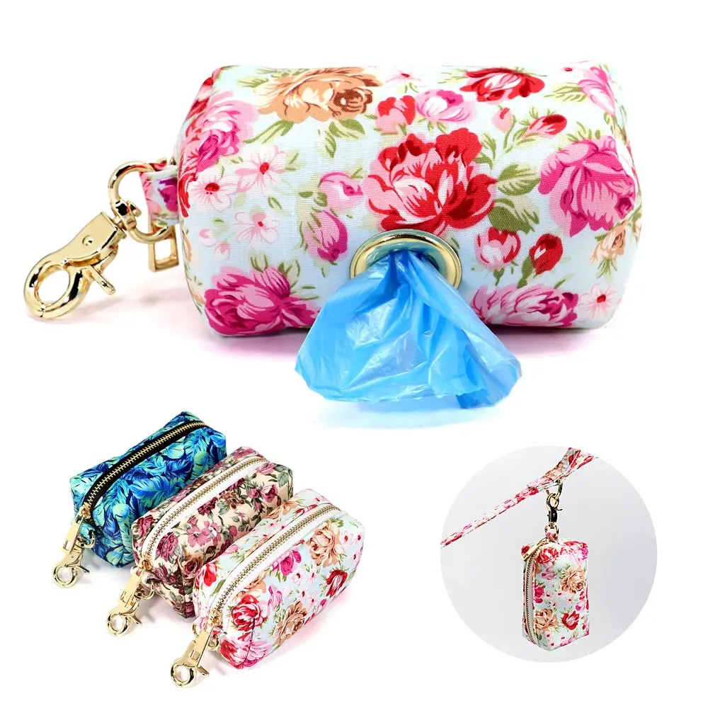 

Portable Pet Floral Toilet Bag Dispenser Oxford Cloth Key Storage Bag Outdoor Pet Supplies Garbage Bag Storage Box