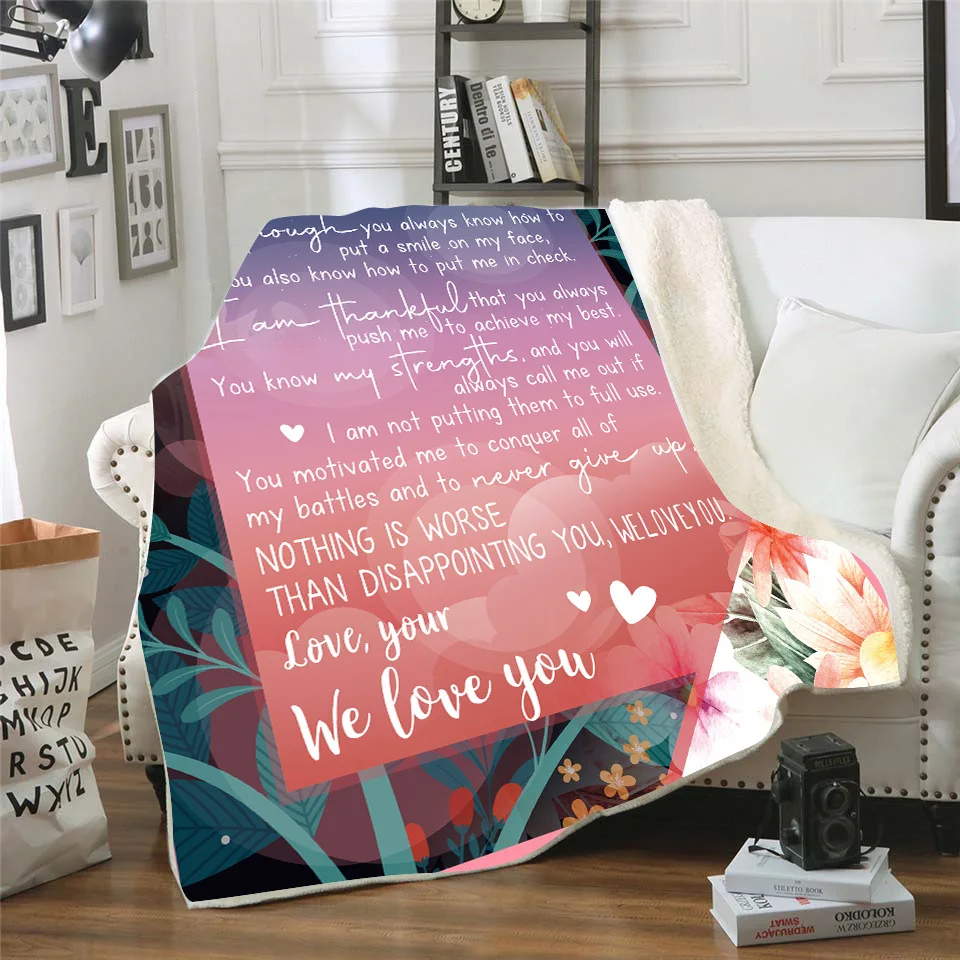 

Флисовое одеяло с 3d принтом We Love You для кровати, походный и пикник, толстое стеганое одеяло, модное покрывало, покрывало из шерпы