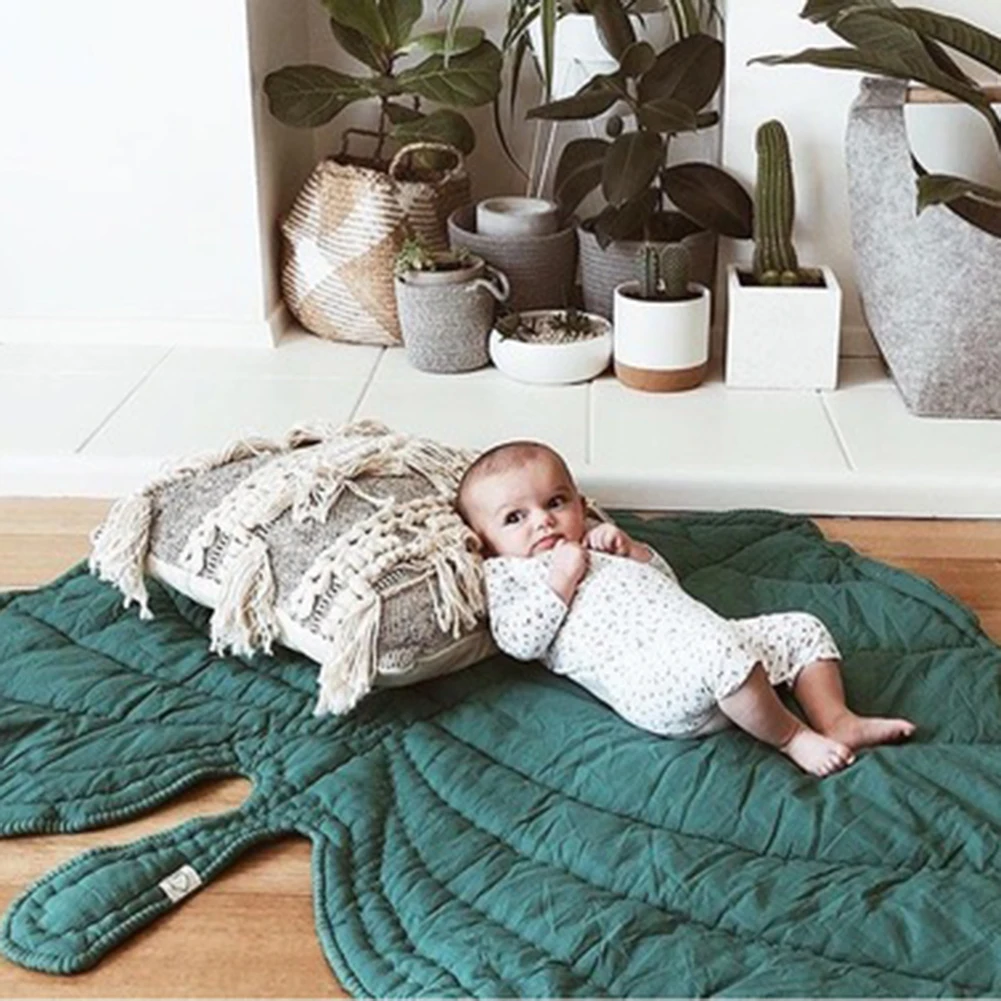 Модный мягкий хлопковый коврик в Форме Кленового Листа для малышей игровой