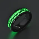 Модное светящееся кольцо с инкрустацией темно-Золотого Дракона на зеленом фоне Модные мужские флуоресцентные светящиеся кольца