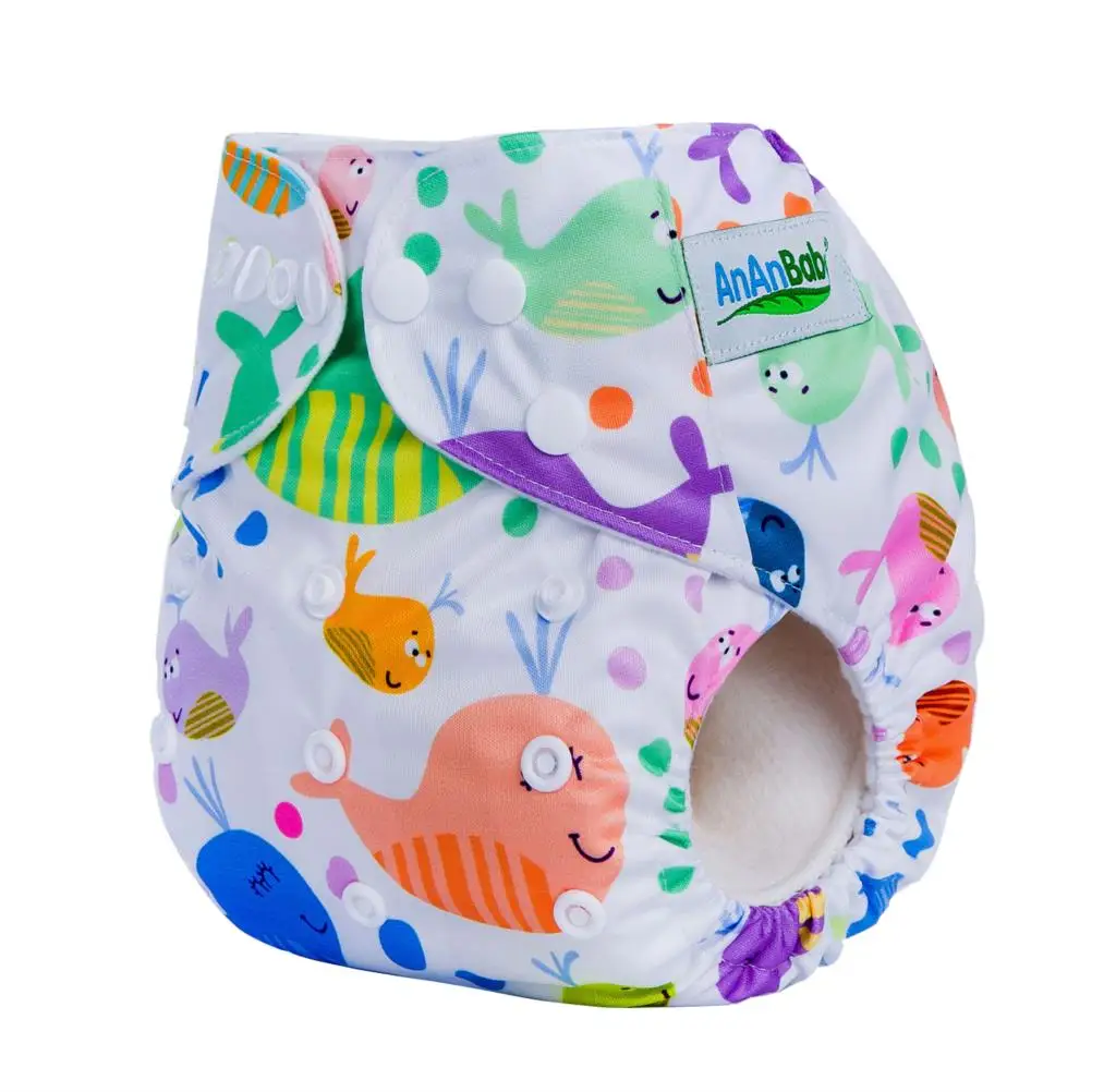 Ananbaby Экологичные Подгузники моющиеся регулируемые ткань пеленки костюм для
