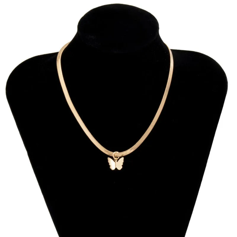 

Modyle Women Jewelry Butterfly Pendant Necklace Female Rhinestone Shining Statement Crystal Charm Choker Necklace for Woman Gift