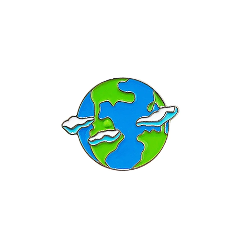 

Round Earth Moon Enamel Pins Alloy Brooch Badge Jewelry Gift For Friends