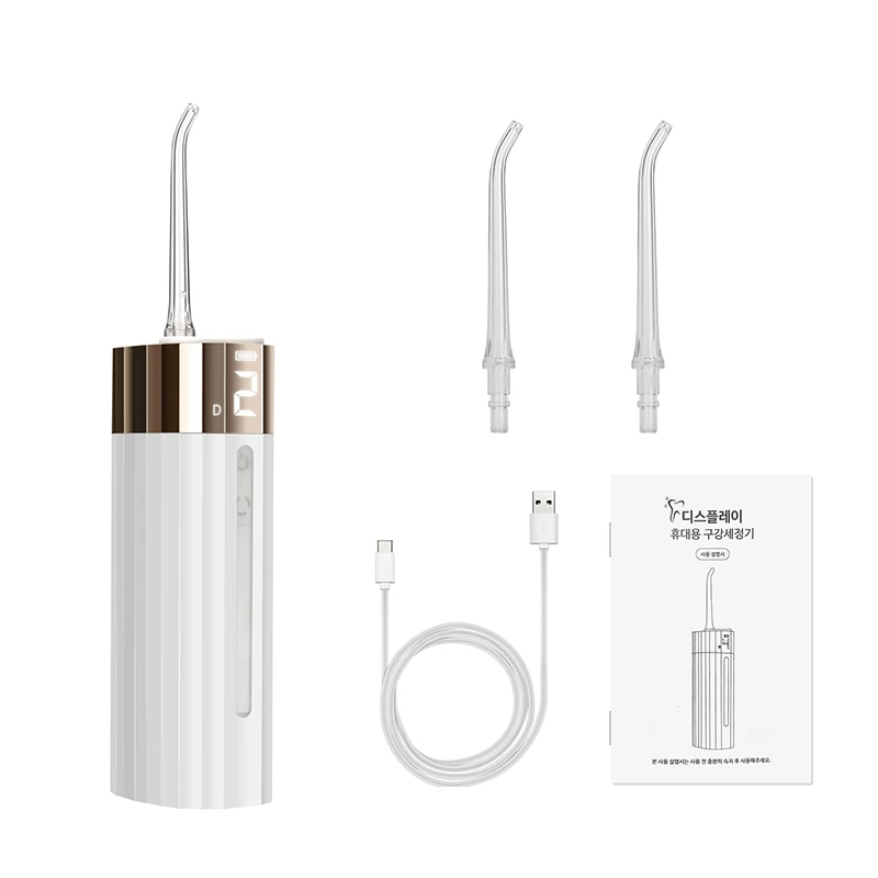 

Water Flosser Ирригатор для полости рта Портативный очиститель зубов 4 режима Струя воды 130 мл Резервуар для воды Водонепроницаемая машина для чис...