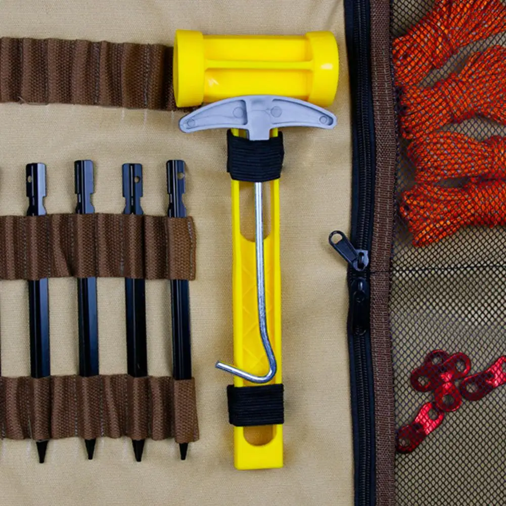 

Peg Storage Bag Folding Double-layer Outdoor Camping Tent Peg Nail Storage Bag for Sports Folding Nail Storage Bag