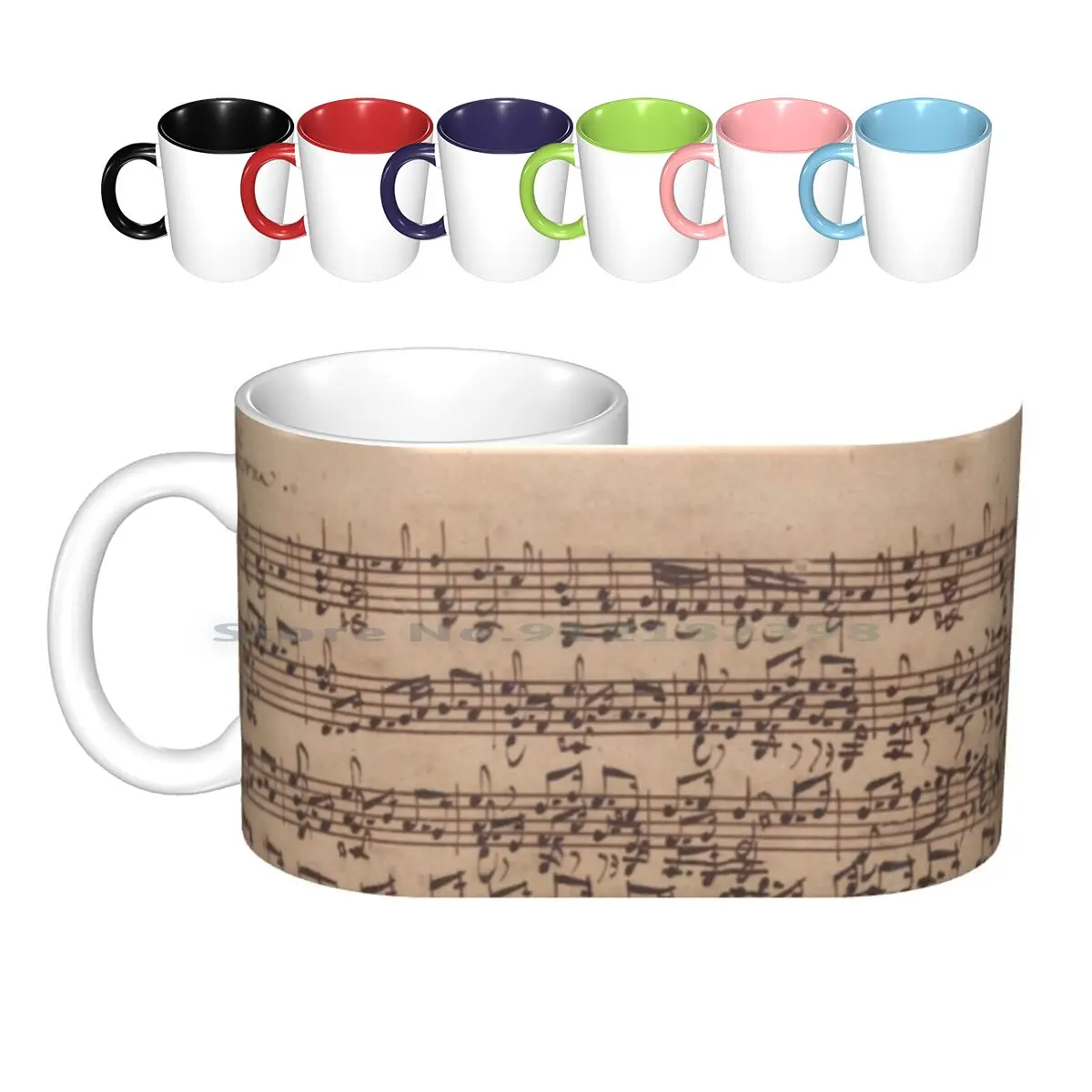 

Bach Ceramic Mugs Coffee Cups Milk Tea Mug Violin Bach Solo Music Orchestra Viola Cello Baroque Manuscript Creative Trending