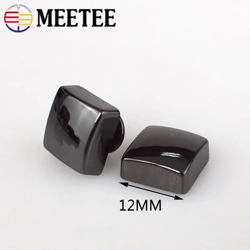 Meetee 10/30 шт. 12*12 мм металлическая сумка Пряжка квадратные заклепочные винты пряжки