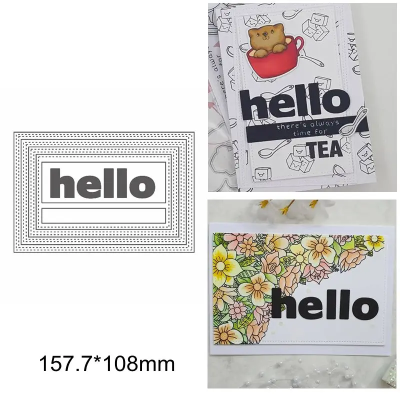 

Квадратная многослойная рамка Hello Line, металлические Вырубные штампы для скрапбукинга, рукоделия, тиснение, бумажные декоративные карты, гор...