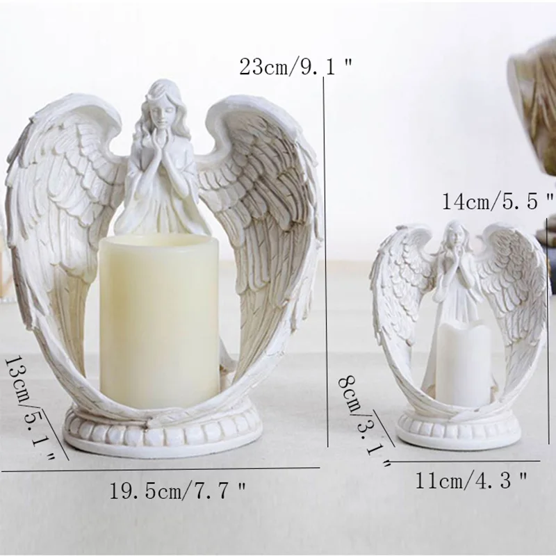 

CREATIVE RESIN ANGEL FIGURINES ELECTRONIC CANDLESTICK CRAFTS HOME DECOR ANGEL MINIATURE CANDLE HOLDER ORNAMENTS WEDDING GIFTS