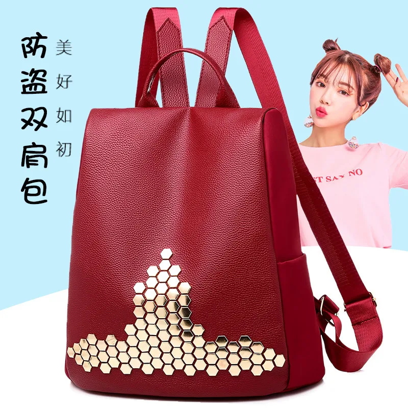

New Oxford double shoulder bag women 2020 new rivets 100 fashion anti-theft bag travel backpack backpacks backpack purse