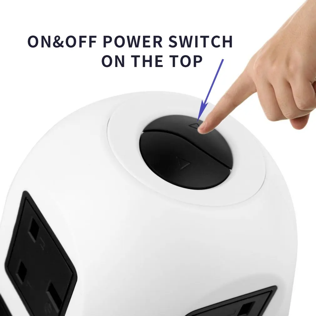 Штепсельная Вилка Tower Power Strip вертикальная умная розетка USB 8 выходная 4 usb порты с