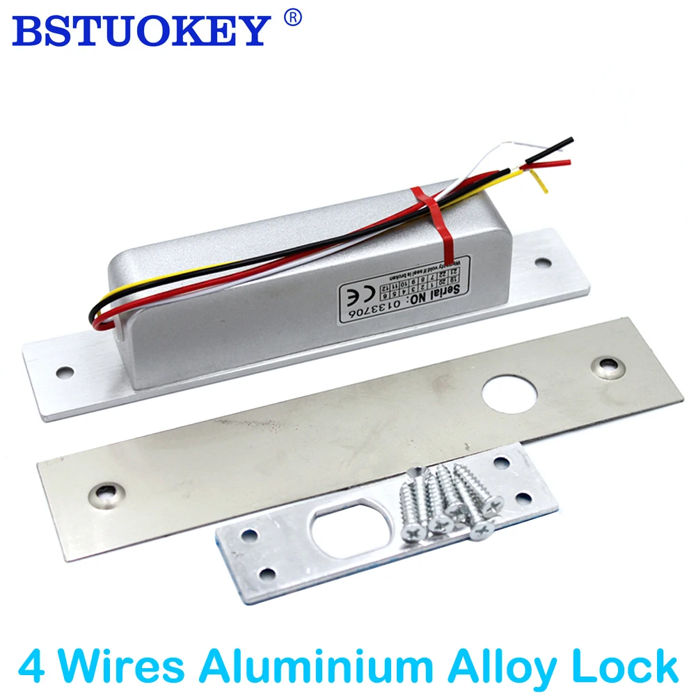 

4 Wires Aluminium Alloy DC 12V Electric Bolt Lock NC Output Time Delay Fail Safe Bolt Mortise Door Lock