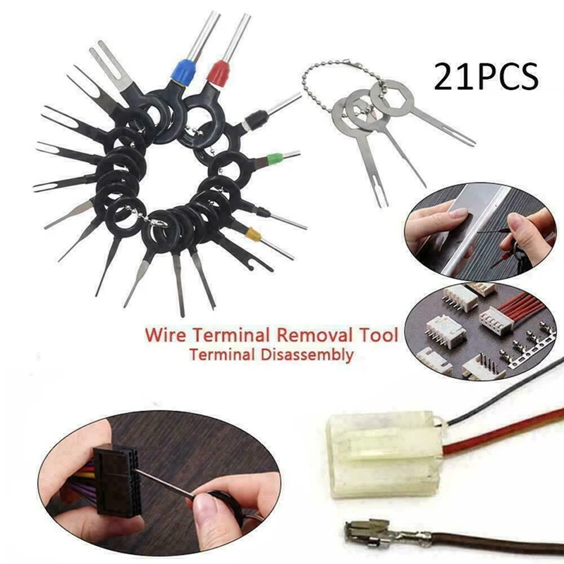

21PCS/Set Universial Hole Pitch 6-10mm Car Mudguard Buckle Bumper Nail Fixed Nylon Rivet Door Trim Panel Retainer Fastener Kit