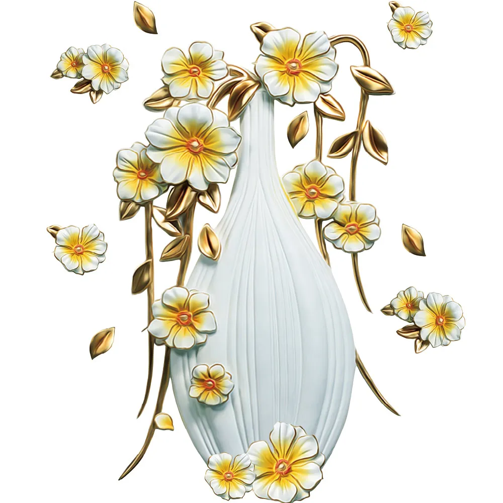 DICOR искусственная стерео 3D Наклейка на стену Цветок для гостиной цветок