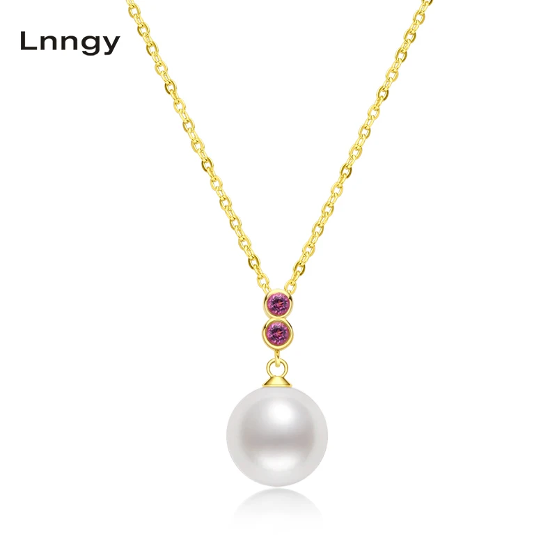 

Женское Ожерелье из 18-каратного желтого золота 9-9,5 мм с натуральным пресноводным жемчугом