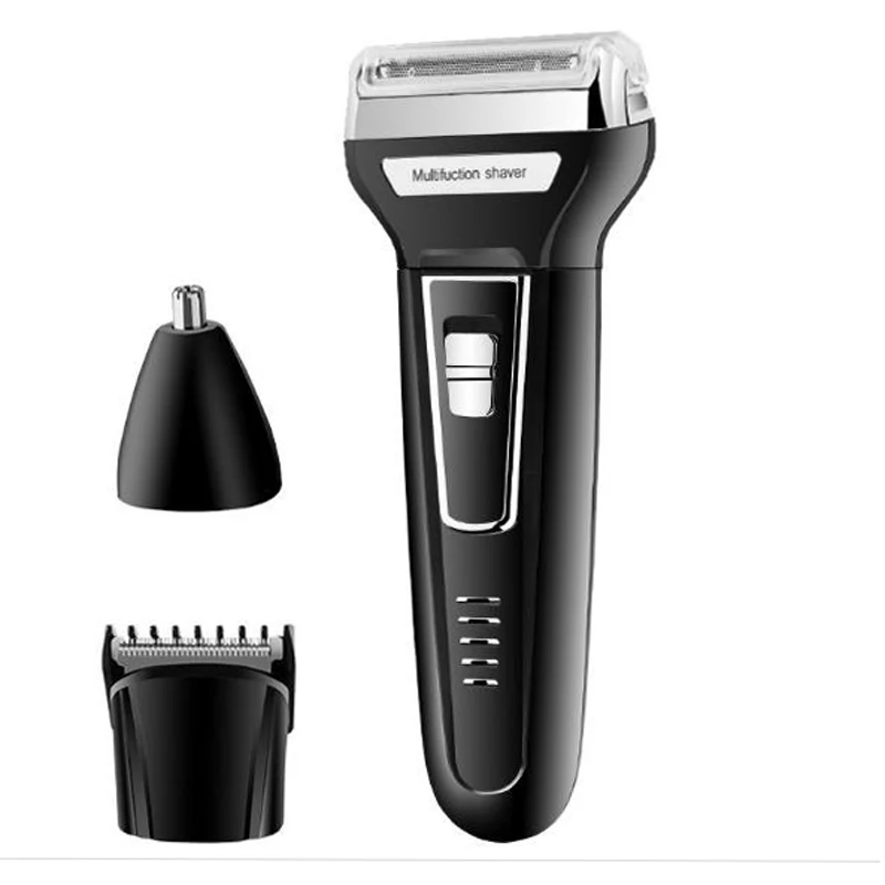 

Kemei KM-6558 reciprocating double cutter head multi-function three-in-one electric shaver haircut nose hair