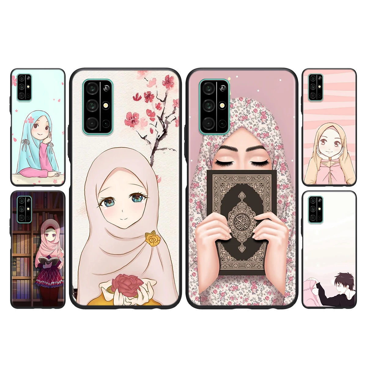 

Silicone Cover Cartoon Muslim Nun For Huawei Honor 30i 10X 30S 9A 9S 9X 30 9C 20 20S V20 10i 10 7C Pro Lite Phone Case