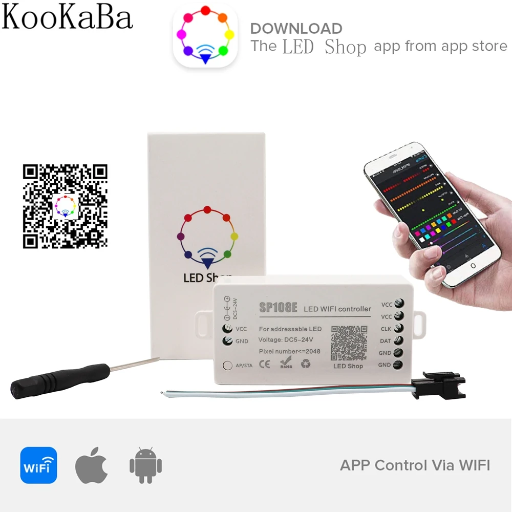 WS2811 WS2812B SP108E Светодиодные ленты WI FI Управление WS2813 WS2815 SK6812 и т. д. светодиодный