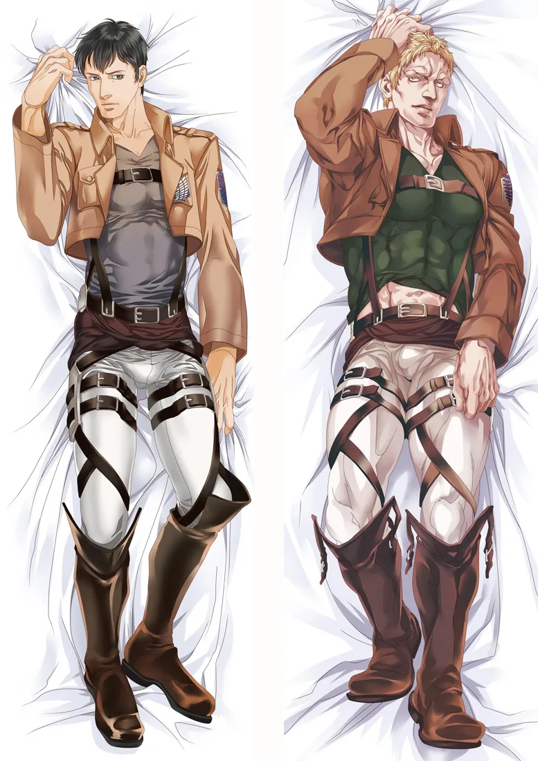 Нападающие на Титанов персонажи Аниме Эрен jaeger Dakimakura levi throw Наволочка для подушки - Фото №1