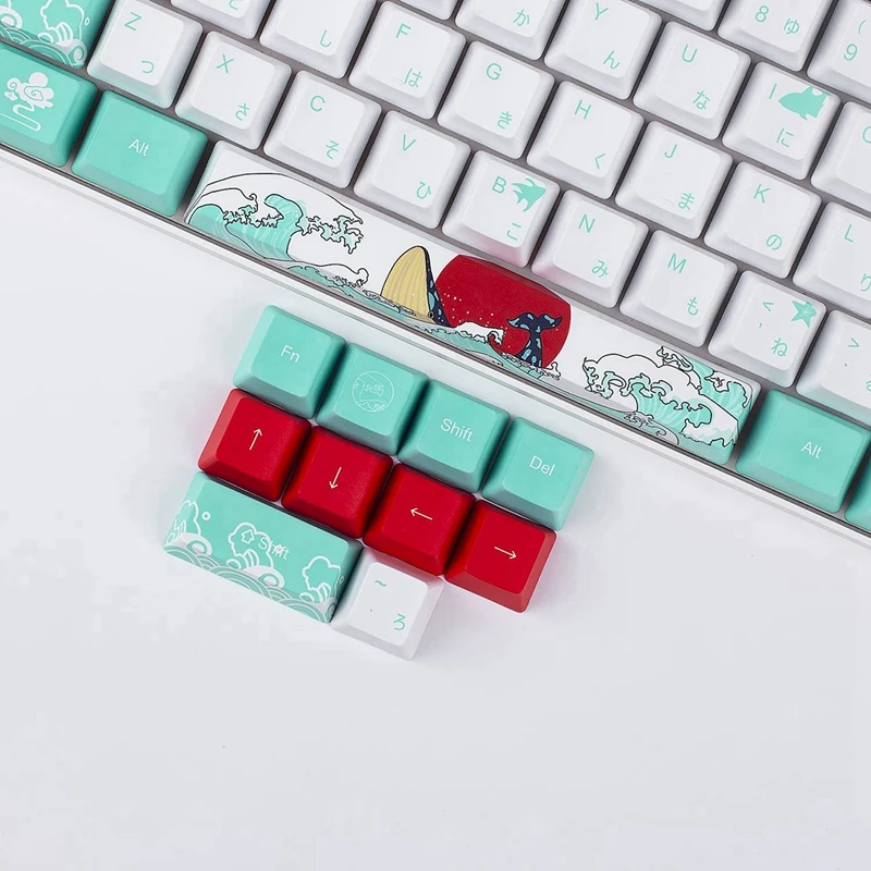 60% PBT Keycaps Set Profile for MX Switches Mechanical Gaming Keyboard GK61 64 (Coral Sea Japanese) | Компьютеры и офис