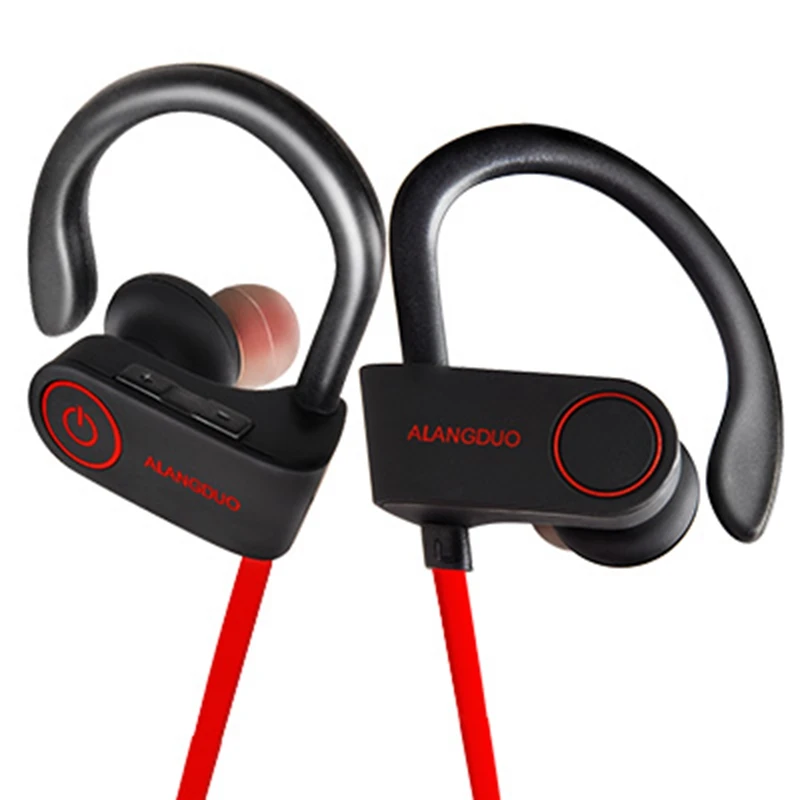 red bluetooth наушники IPX7 водонепроницаемые беспроводные наушники спортивный бас Bluetooth наушники с микрофоном для телефона iPhone xiaomi - Цвет: red
