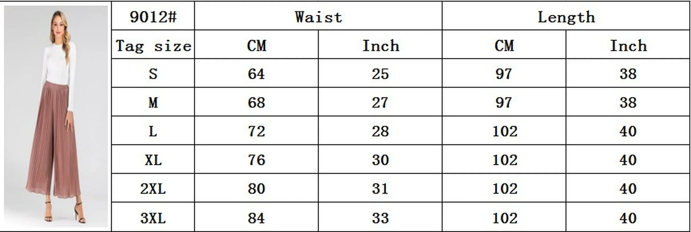

Woman Pants Spring/Autumn Fashion Pleated Pants Chiffon Casual Loose Elastic Waist Solid Color Wide-legg Pants Donsignet