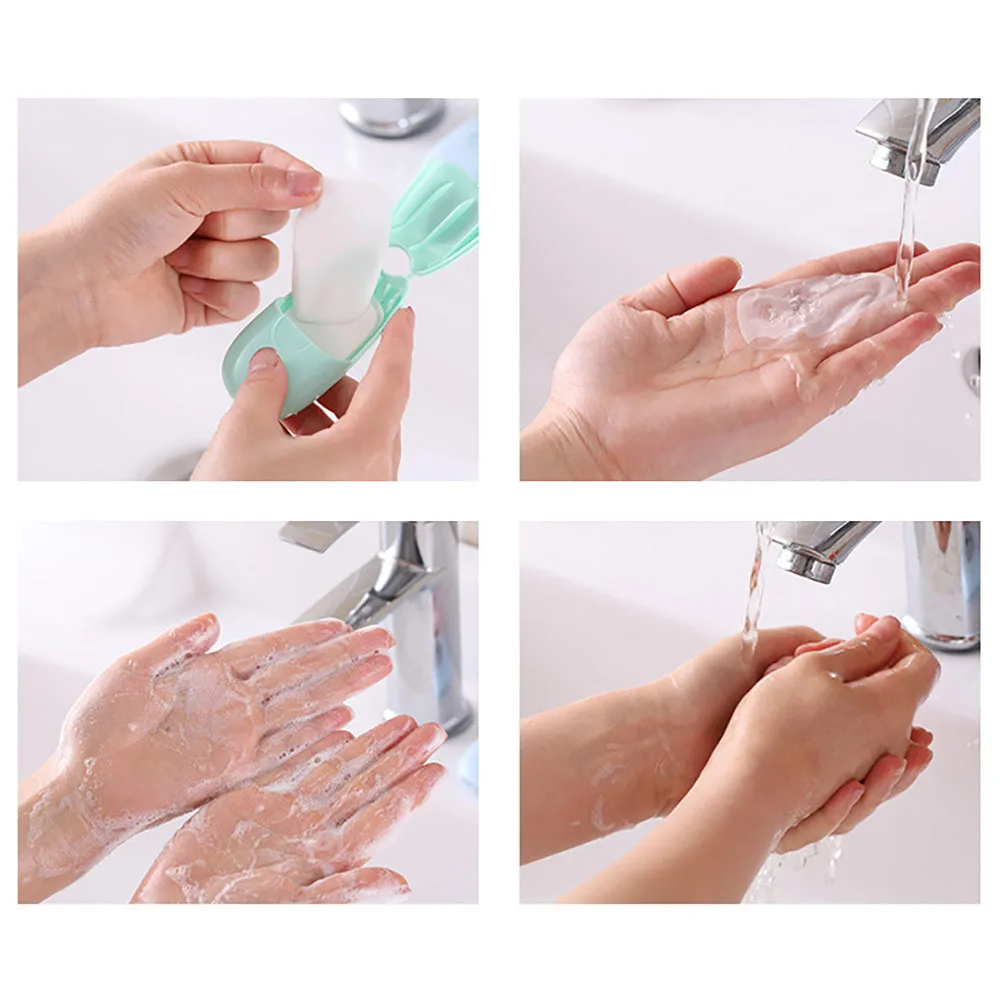 

50PCS Disposable Soap Paper Washing Hand Scented Slice Sheets Foaming Soap Portable Mini Paper Soap Travel Home Use Soap Papers