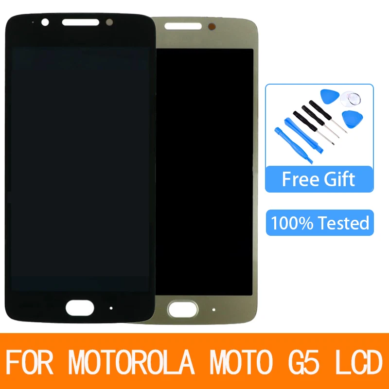 

For Motorola Moto G5 XT1672 XT1676 XT1670 5.0" LCD Display Touch Screen Digitizer Assembly Replacement Parts and Tools