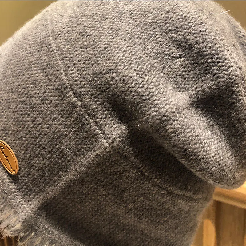 Warm Pure Cashmere Hat In Autumn and Winter. Comfortable Cashmere Knit Hair Cap. Fisherman Hat Warm and Leisure