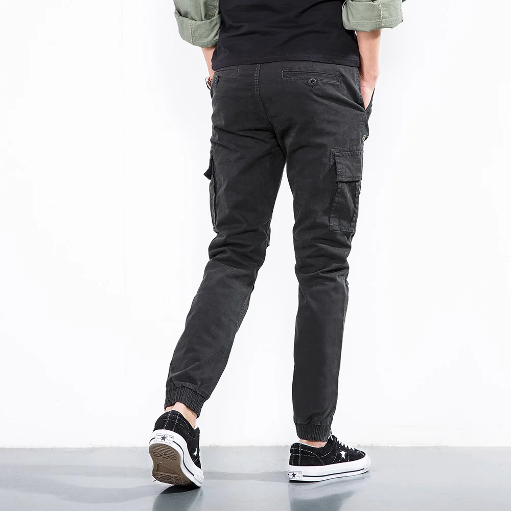 Модные мужские брюки 2020 деловые повседневные уличные хлопковые облегающие