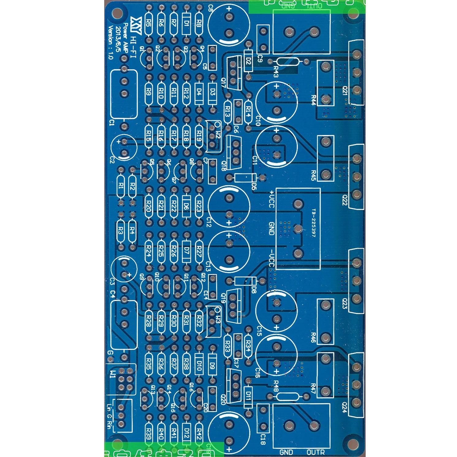 

100Wx2 Fully Symmetrical Discrete Component Power Amplifier PCB Empty Board Fever Grade High Power