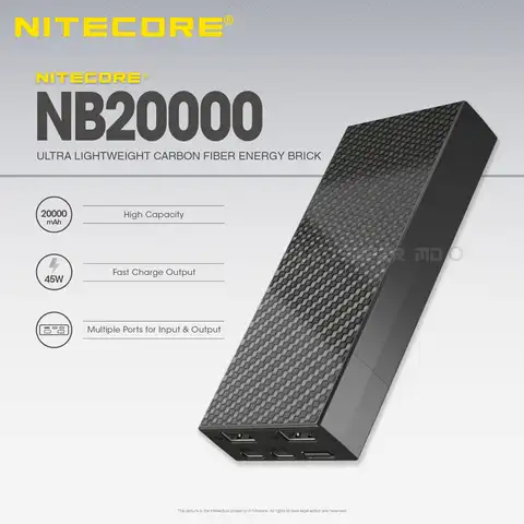 Внешний аккумулятор Nitecore NB20000, 4 порта USB, 20000 мАч