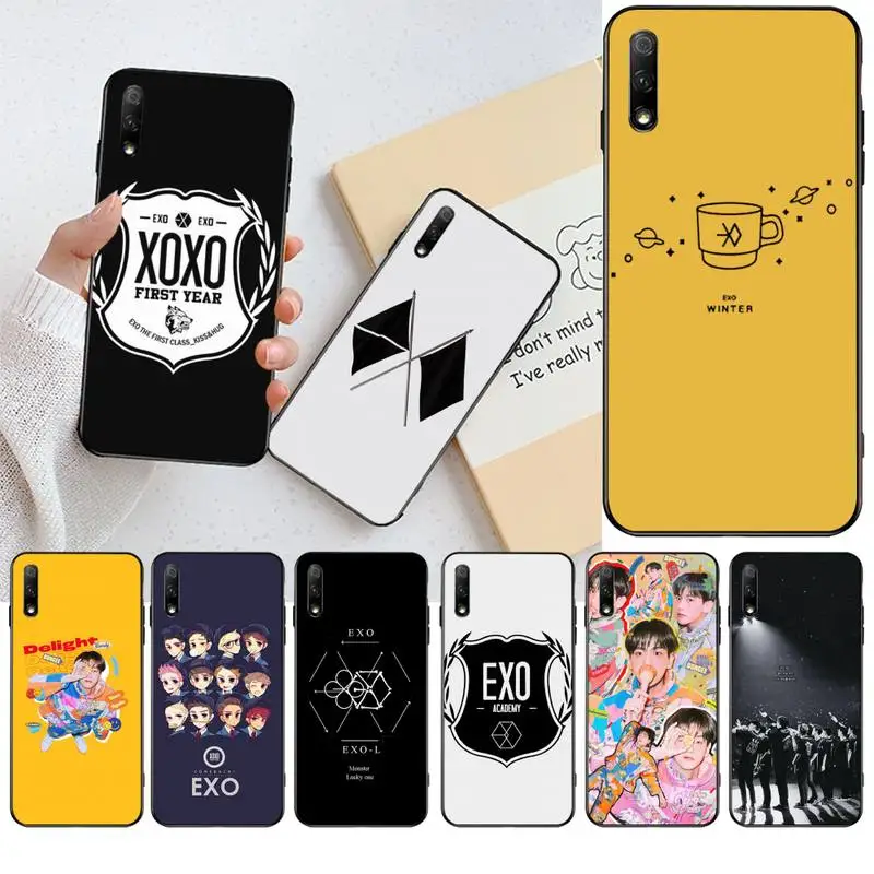 Чехол для телефона CUTEWANAN KPOP EXO Return черный белый флаг Huawei Nova 6se 7 7pro 7se honor 7A 8A 7C