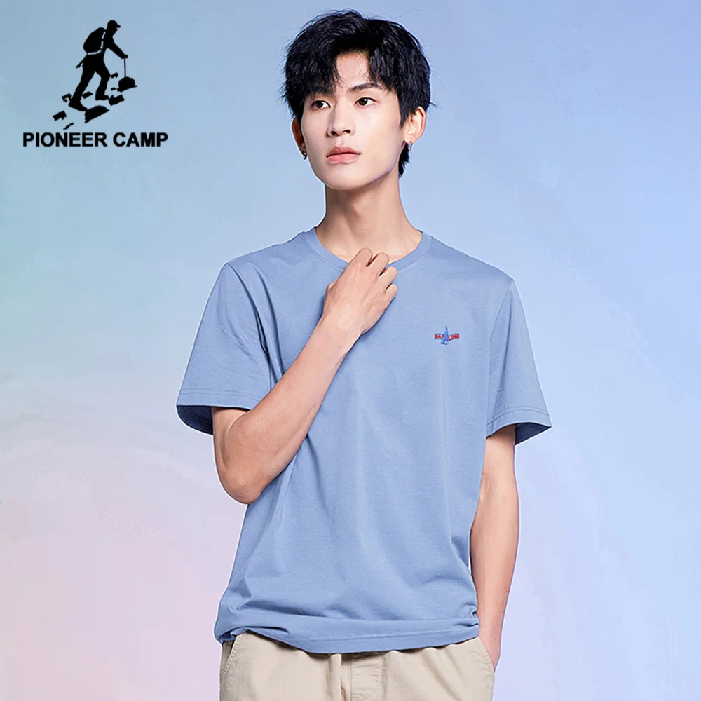 Pioneer Camp Hip Hop Men's T-shirts Black White Blue 100% Cotton Casual Men's Summer Clothing XTS123007