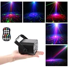 Светодиодный диско-светильник, сценический светильник с голосовым управлением, музыкальный лазерный проектор, s 60 режимов, RGB-эффект, лампа для вечеринки, шоу с управлением