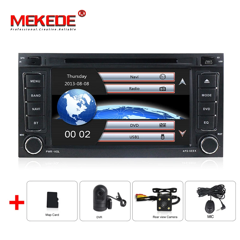 Два Din 7 дюймов Автомобильный dvd-плеер для Touareg/Volkswagen с Canbus радио gps навигация Bluetooth 1080P Ipod бесплатные карты - Цвет: car dvd  camera dvr
