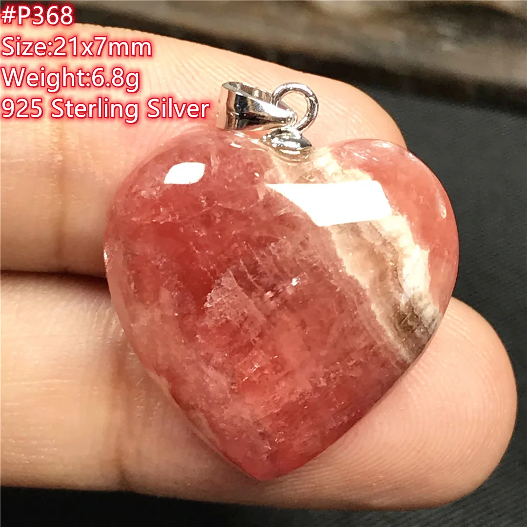 

Природные Сердце Красный ожерелье из родохрозита кулон ювелирные изделия для женщин подарок Рейки Исцеление Кристалл бисер с серебряной н...