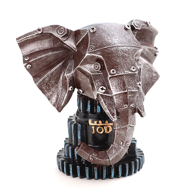 

Винтажная креативная фигурка слона, миниатюрная модель, фигурка современного искусства из смолы, украшение для дома, аксессуары для декора ...