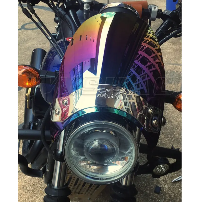 Ветровое стекло экран для- Moto Guzzi V9 850 853 Bobber Roamer V7 750 III камень Карбон Милано грубая вилка зажим экран