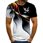 Модная Летняя мужская футболка 2021, Мужская футболка с 3D принтом орла, дышащая мужская футболка в уличном стиле с швейным принтом