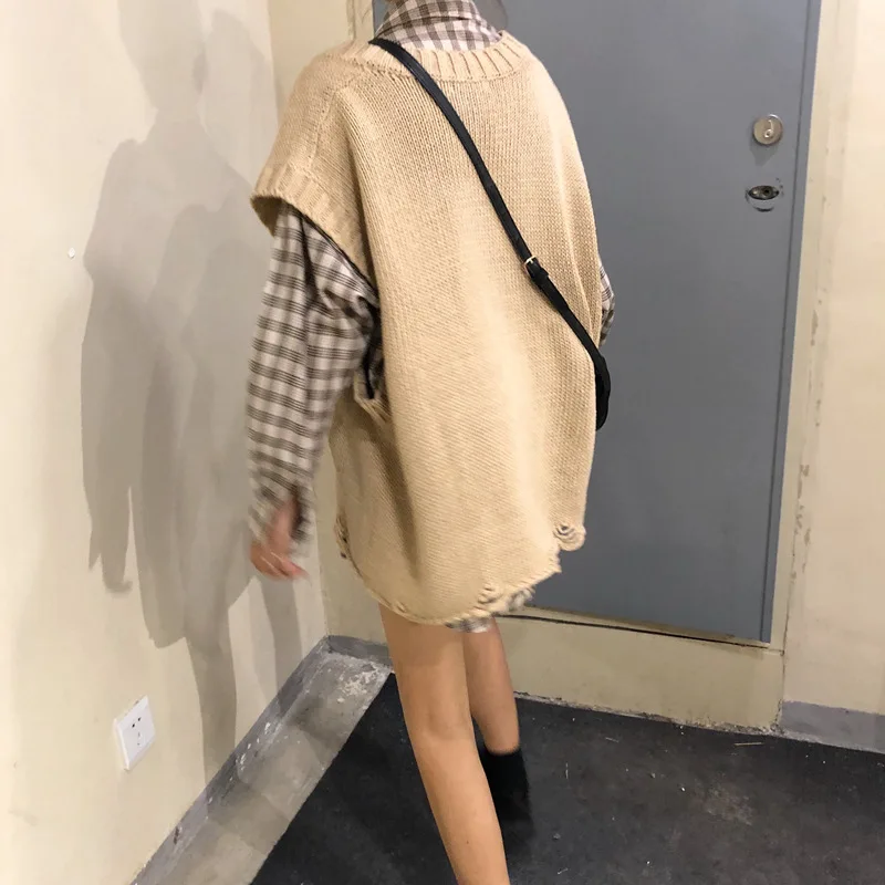 НОВАЯ шикарная женская вязаная кофта без рукавов и клетчатые блузки осень Весна