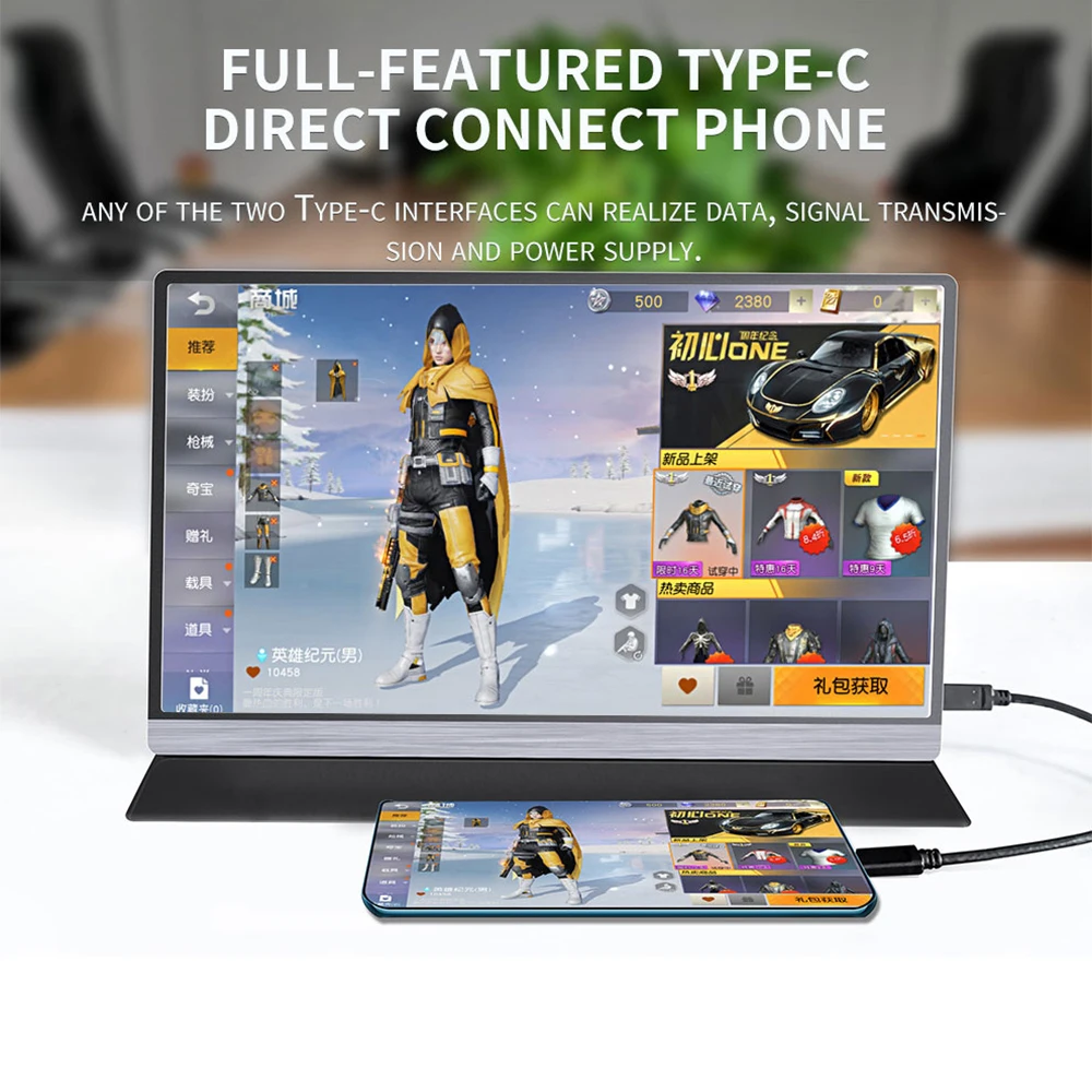15 6 портативный монитор 1080 IPS экран USB Тип C HDMI дисплей для ПК ноутбука Ps4