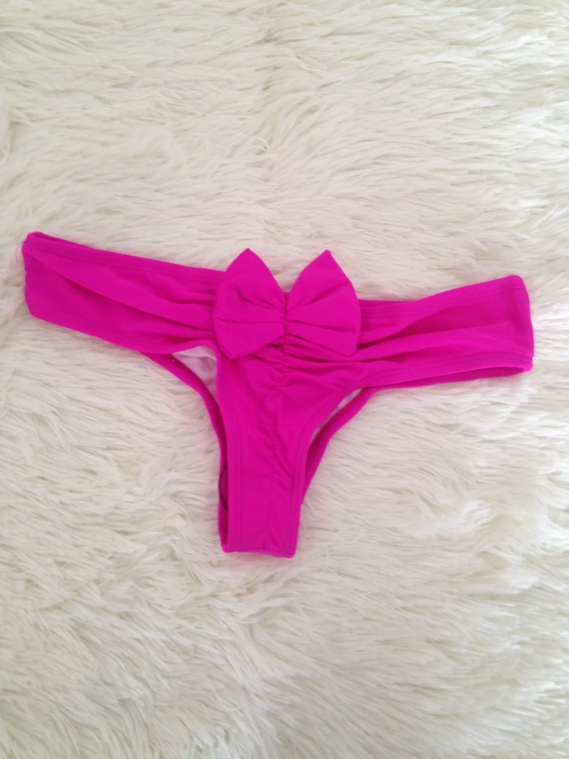 TDFunlive бразильский Танга Бикини Купальники Для женщин большой бант дно бикини