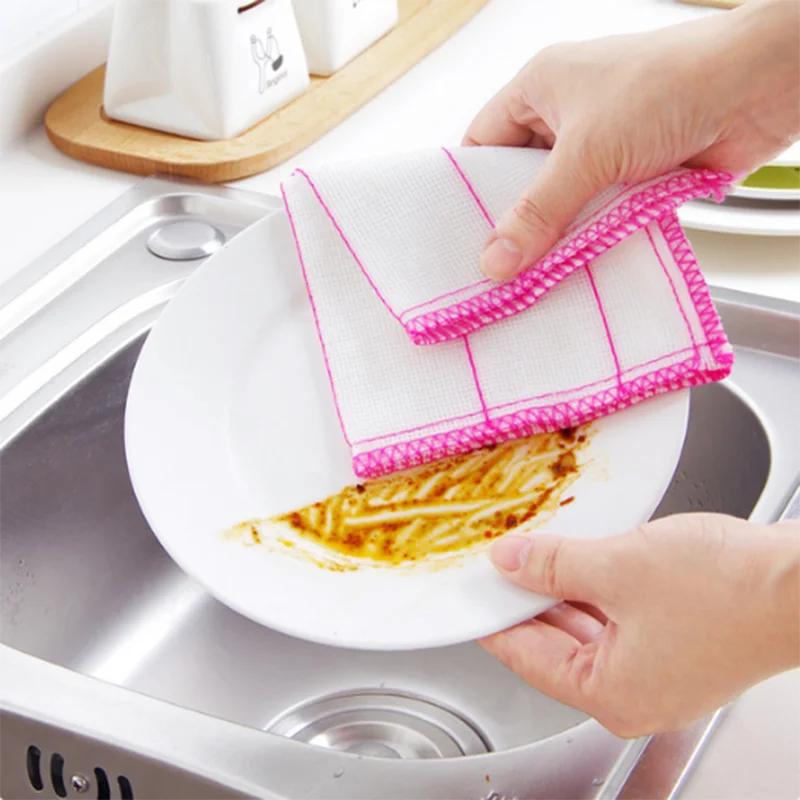 10 шт. 5-слойная супер впитывающая многоразовая Чистящая Ткань хлопковая посуда кухонные полотенца для ежедневного мытья посуды антипригарн...