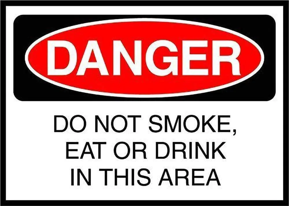 

Funny Metal Tin Sign Man Cave Garage Decor 12 x 8 Inches Do Not Smokeseat Or Drink in This Area Danger Pub Home Garden