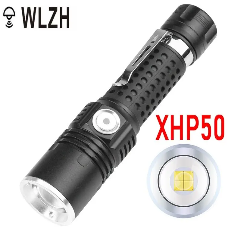 

Фонарик XHP50 водонепроницаемый IPX4 с 3 режимами, фонарик с регулируемым перезаряжаемым аккумулятором 18650, налобный фонарь громкой связи с держ...